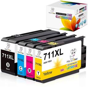 img 4 attached to 🖨️ Картриджи высокого качества для замены чернил для HP 711 и 711XL - совместимые с HP DesignJet T120 T520 24-in T520 36-in принтером - набор из 4 шт. (Черный, голубой, пурпурный, желтый)