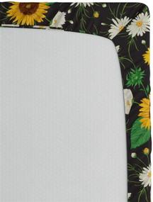 img 1 attached to 🌼 Floral Fitted Sheet - Daisy Buds Sunflower Retro Style Bush Petal Romantic Spring Floral Print - Soft Decorative Fabric Bedding with All-Round Elastic Pocket - Queen Size - Charcoal Yellow