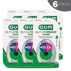 img 1 attached to 🦷 GUM ButlerWeave Waxed Dental Floss: Rewindable Dispenser, Mint Flavor - 6 Pack, 200 Yards Each