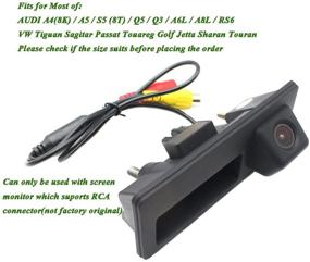 img 3 attached to Enhanced Vehicle Backup Camera with Intelligent Trajectory Moving Guide Line for Audi A4L A5 A3 Q3 Q5 RS6, VW Passat Tiguan Jetta Sharan Touareg Lavida Skoda: Car Rear View Trunk Handle Camera