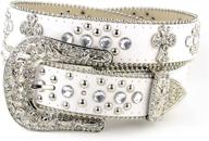 rhinestone genuine leather women's accessories and belts with cross charm logo