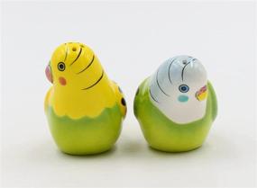 img 1 attached to 🐦 Vibrant Ceramic Salt and Pepper Shakers - Appletree 2-1/8-Inch Yellow and Green Parakeet Design