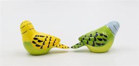 img 3 attached to 🐦 Vibrant Ceramic Salt and Pepper Shakers - Appletree 2-1/8-Inch Yellow and Green Parakeet Design