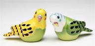 🐦 vibrant ceramic salt and pepper shakers - appletree 2-1/8-inch yellow and green parakeet design logo