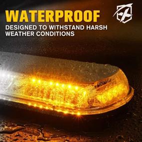 img 1 attached to 🚨 Xprite 44 LED 17 Inch High Intensity Law Enforcement Emergency Hazard Warning Flashing Car Truck Construction LED Roof Top Mini Bar Strobe Light with Magnetic Base - White & Amber/Yellow: Top-Notch Safety Solution for Vehicles