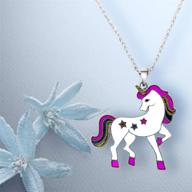 🍀 good luck unicorn necklace pendant jewelry gift for teen girls and women with adjustable chain logo