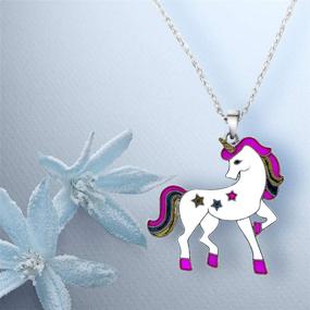 img 2 attached to 🍀 Good Luck Unicorn Necklace Pendant Jewelry Gift for Teen Girls and Women with Adjustable Chain