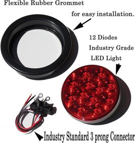 img 4 attached to AutoSmart 4-inch Round LED Stop Turn Tail Light: Red Lens, Grommet, Plug - Perfect for Trucks and Trailers!