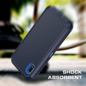 img 1 attached to 📱 Samsung Galaxy A10e Case: Heavy Duty Shockproof Cover with Belt Clip Holster - Navy Blue - 2019 Edition