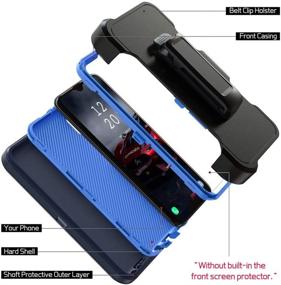 img 2 attached to 📱 Samsung Galaxy A10e Case: Heavy Duty Shockproof Cover with Belt Clip Holster - Navy Blue - 2019 Edition