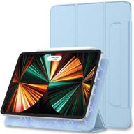 📱 zryxal ipad pro 12.9 case 2021(5th gen) - magnetic smart cover with auto sleep/wake - sky blue logo