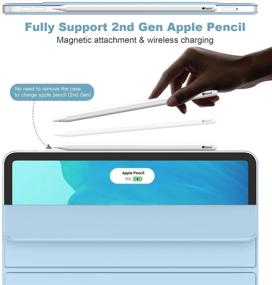 img 3 attached to 📱 ZryXal iPad Pro 12.9 Case 2021(5th Gen) - Magnetic Smart Cover with Auto Sleep/Wake - Sky Blue