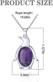 img 3 attached to 🐧 Enhance Your Energy with Chakra Stones Pendants Necklace - Beautiful Penguin Shape Natural Gemstone Crystal Pendant Birthstone Jewelry for Women and Girls