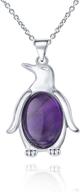 🐧 enhance your energy with chakra stones pendants necklace - beautiful penguin shape natural gemstone crystal pendant birthstone jewelry for women and girls logo