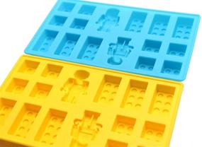 img 2 attached to Minifigure Multi Building Bricks Ice Cube Trays & Candy Chocolate Molds - Set of 2 - Perfect for Melted Chocolate, Crayons & Robot Lovers - Great Birthday or Party Favors in Blue & Yellow