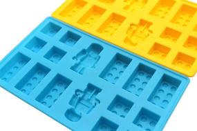 img 1 attached to Minifigure Multi Building Bricks Ice Cube Trays & Candy Chocolate Molds - Set of 2 - Perfect for Melted Chocolate, Crayons & Robot Lovers - Great Birthday or Party Favors in Blue & Yellow