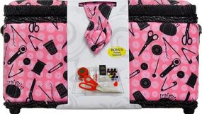 img 3 attached to Stylish SINGER 07276 Sewing Basket with Complete Pink & Black Sewing Kit Accessories