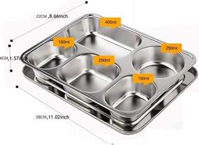 img 3 attached to 🍽️ AIYoo Rectangular Stainless Steel Divided Sections