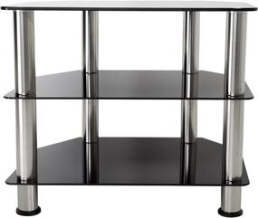 img 3 attached to 📺 AVF SDC600-A TV Stand: Stylish 32-Inch Black Glass Stand with Chrome Legs