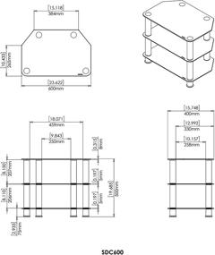 img 1 attached to 📺 AVF SDC600-A TV Stand: Stylish 32-Inch Black Glass Stand with Chrome Legs