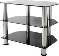 📺 avf sdc600-a tv stand: stylish 32-inch black glass stand with chrome legs logo