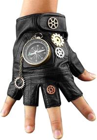 img 4 attached to ⚙️ Leather Fingerless Steampunk Cosplay Compass