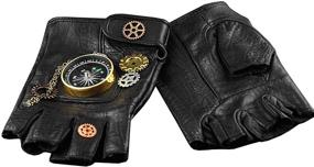 img 1 attached to ⚙️ Leather Fingerless Steampunk Cosplay Compass