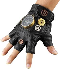 img 3 attached to ⚙️ Leather Fingerless Steampunk Cosplay Compass