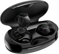 🎧 dyplay true wireless earbuds: active noise cancelling bluetooth 5.0 headphones with 32h playtime, 3d stereo sound, mic, wireless charging case - waterproof anc tws earbuds for work, travel, calls, home logo