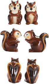 img 1 attached to 🐿️ Bico Squirrel Salt and Pepper Shaker Set, Hand-painted, Dishwasher-safe