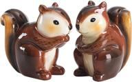 🐿️ bico squirrel salt and pepper shaker set, hand-painted, dishwasher-safe logo