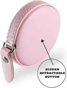 img 3 attached to Soft Pink Leatherette Retractable Tape Measure for Sewing and Body Measurements – 60 inches/1.5m. Perfect for Fabric, Cloth, Quilting, and More.