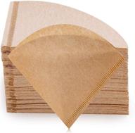 cone coffee filters model 1 - 200 count unbleached paper filters for no.1 size pour over drippers and v60 - natural and compatible with 1-4 cups logo