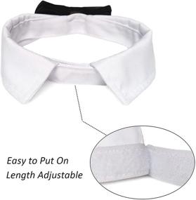 img 2 attached to 🐶 KOOLMOX Adjustable White Dog Collar with Formal Bow Tie - Classic Pet Bow Tie for Small Medium Large Dogs, Perfect Tuxedo Outfit for Weddings, Holidays, and Valentine's Day