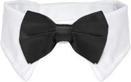 🐶 koolmox adjustable white dog collar with formal bow tie - classic pet bow tie for small medium large dogs, perfect tuxedo outfit for weddings, holidays, and valentine's day logo