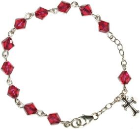 img 2 attached to 💎 Stunning Girls Rosary Bracelet with Central European Crystals & Glass - Perfect for Communion, Wedding, Reconciliation, Christmas, Easter, and Gifting