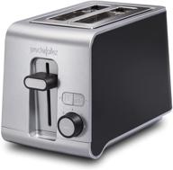 🍞 black and silver proctor silex 2 slice toaster with sure-toast technology, extra wide slots, shade selector, and bagel setting (22302) logo