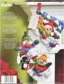 img 3 attached to Bucilla 18-Inch Christmas Stocking Felt Applique Kit - Snow Fun - 86108: Enhance Your Holiday Decor!