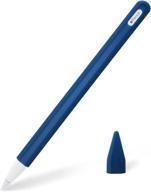 💙 silicone case sleeve cover for apple pencil 2nd generation - protective skin holder grip and tip cap accessories for ipad pro 11 12.9 inch (blue) logo