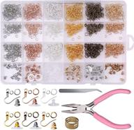 📿 yholin 1343pcs earring making supplies starter kit: 6 colorful earring hooks, open jump rings, head pins, eye pins, rubber earring backs, and tweezers - ideal for jewelry making and repair logo