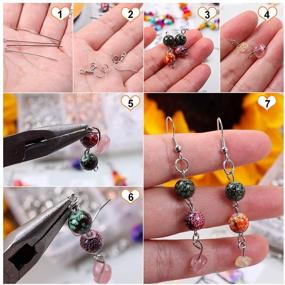 img 1 attached to 📿 Yholin 1343pcs Earring Making Supplies Starter Kit: 6 Colorful Earring Hooks, Open Jump Rings, Head Pins, Eye Pins, Rubber Earring Backs, and Tweezers - Ideal for Jewelry Making and Repair