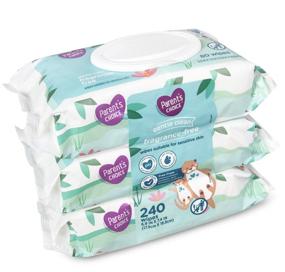 img 2 attached to Производительный набор влажных салфеток без аромата Parent's Choice для малышей: мягкость стежки, 240 шт.