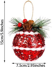 img 3 attached to 🎄 Ruisita 8 Pack Rustic Christmas Tree Decorations: Festive Hanging Embellishments with Pinecones, 2.9 x 5.9 Inches