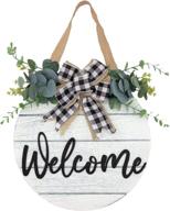 white horizontal concave stripes 3d welcome sign for front door, christmas wreaths for wooden front door decoration, door hangers for christmas front door/wall décor, ideal for christmas classroom, yard, porch décor логотип