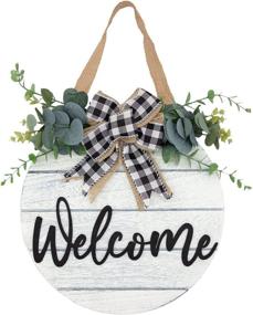 img 4 attached to White Horizontal Concave Stripes 3D Welcome Sign for Front Door, Christmas Wreaths for Wooden Front Door Decoration, Door Hangers for Christmas Front Door/Wall Décor, Ideal for Christmas Classroom, Yard, Porch Décor