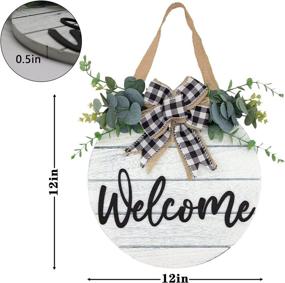 img 2 attached to White Horizontal Concave Stripes 3D Welcome Sign for Front Door, Christmas Wreaths for Wooden Front Door Decoration, Door Hangers for Christmas Front Door/Wall Décor, Ideal for Christmas Classroom, Yard, Porch Décor