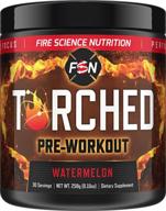 boost performance fire science nutrition torched: natural pre workout – effective preworkout supplement amplifies 🔥 power, concentration, stamina, and enhances energy levels + nitric oxide with no jitters or post-effects - watermelon logo
