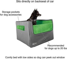 img 3 attached to 🐾 Kurgo Rear Skybox Booster Seat: Car Seat for Pets Up to 30 lbs, Combats Canine Car Sickness, Rear Seat Use Only - With Dog Seatbelt Tether