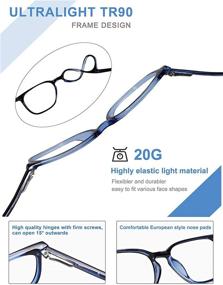 img 2 attached to 👓 VANLINKER VL9553: Small Blue Light Blocking Glasses for Men/Women - Square Computer Glasses to Combat Eyestrain