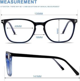 img 1 attached to 👓 VANLINKER VL9553: Small Blue Light Blocking Glasses for Men/Women - Square Computer Glasses to Combat Eyestrain